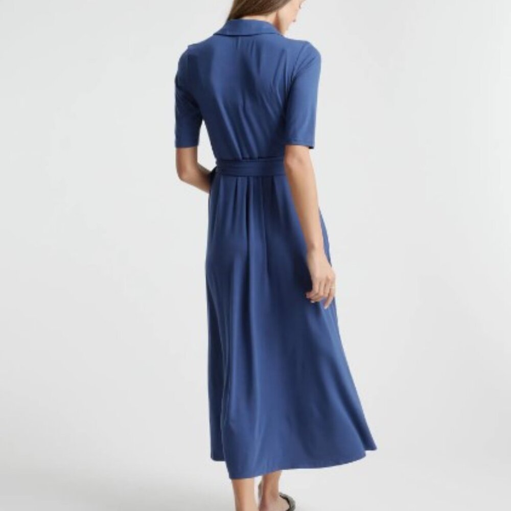 Quince Women's Tencel Jersey Midi Wrap Blue S - Picture 3 of 3